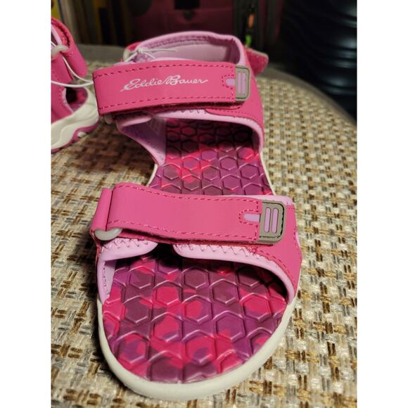 Eddie Bauer Cascadia Hot Pink Tie Dye adjustable Girls River sandals size 4M NWT - Picture 2 of 8
